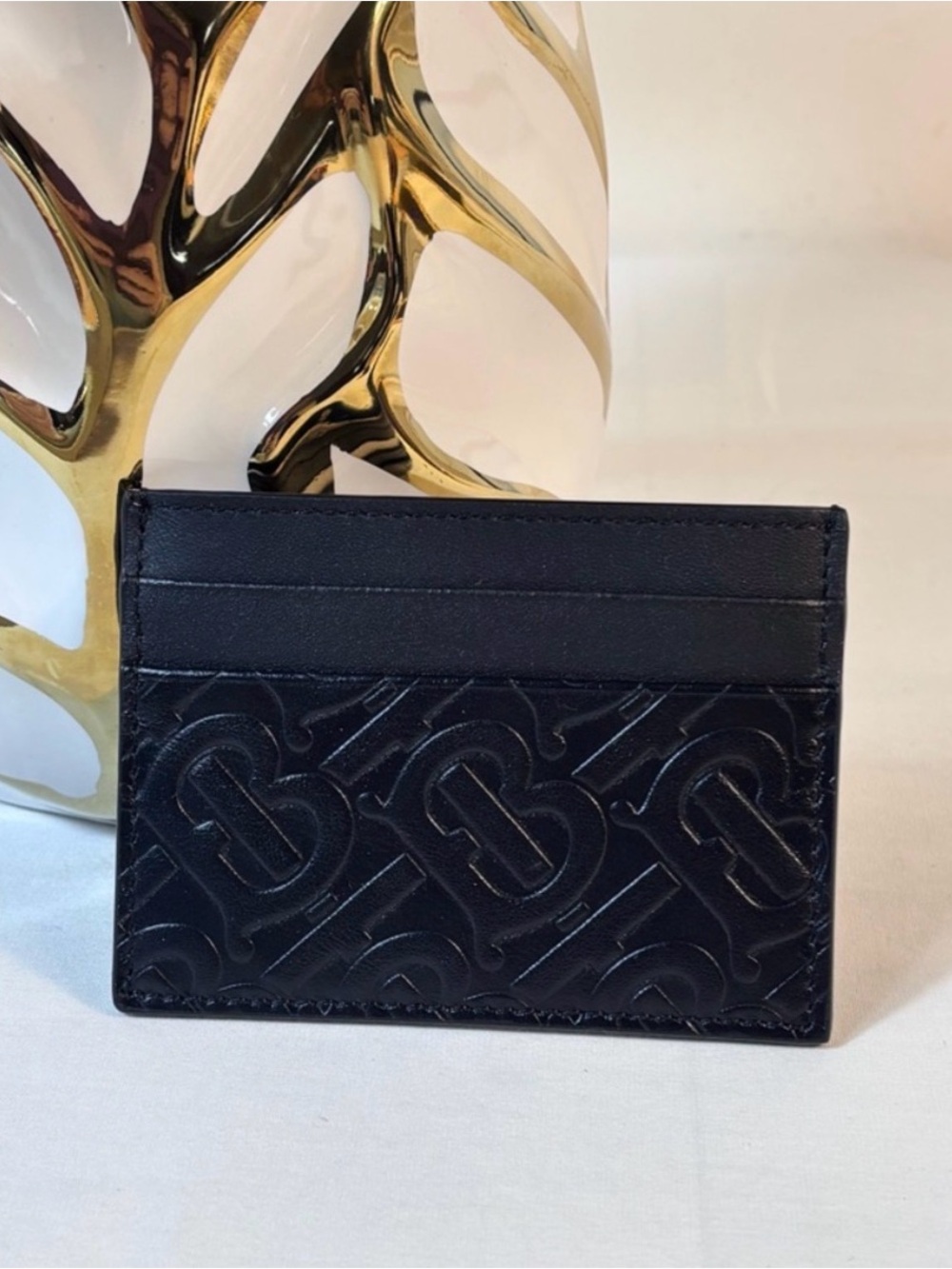 Burberry Black Embossed Leather Card Holder with Fashionphile dustbag - Picture 3 of 15